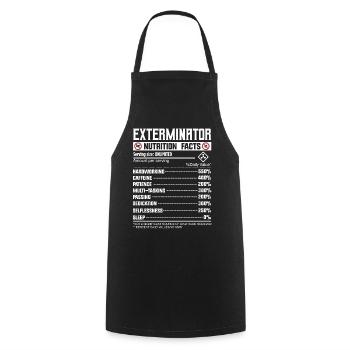 Exterminator Nutrion Facts - Pest Control - Cooking Apron - black - Front - AI Model Male 185 dark (185cm)