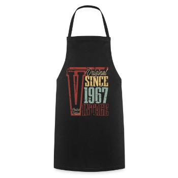 1967 Birthday Year of birth Year of construction Vintage Retro - Cooking Apron - black - Front - AI Model Male 185 dark (185cm)