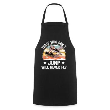 Skydiving Parachuting Parachute - Cooking Apron - black - Front - AI Model Male 185 dark (185cm)