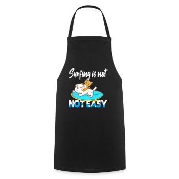 Le surf n’est pas facile - Tablier de cuisine - noir - Devant - AI Model Male 185 dark (185cm)