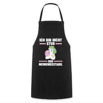 Ich Bin Nicht Stur Ich Bin Meinungsstabil Einhorn - Kochschürze - Schwarz - Vorne - AI Model Male 185 dark (185cm)
