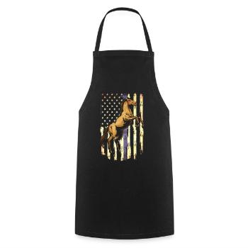 Patriotic Horse America - Tablier de cuisine - noir - Devant - AI Model Male 185 dark (185cm)