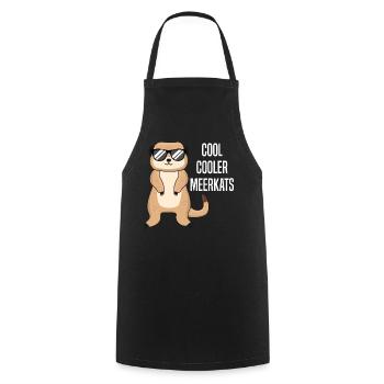 Suricate cool drôle de dicton cadeau - Tablier de cuisine - noir - Devant - AI Model Male 185 dark (185cm)