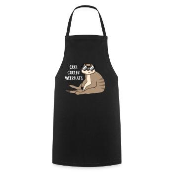 Suricate cool drôle de dicton cadeau - Tablier de cuisine - noir - Devant - AI Model Male 185 dark (185cm)