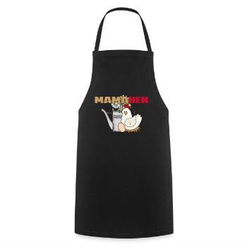 Arrosage de poulet vintage Mama Hen - Tablier de cuisine - noir - Devant - AI Model Male 185 dark (185cm)