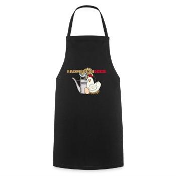 Vintage Chicken Watering Can Farm Fresh Eggs - Cooking Apron - black - Front - AI Model Male 185 dark (185cm)