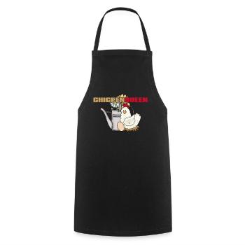 Vintage Chicken Watering Can Chicken Queen - Cooking Apron - black - Front - AI Model Male 185 dark (185cm)