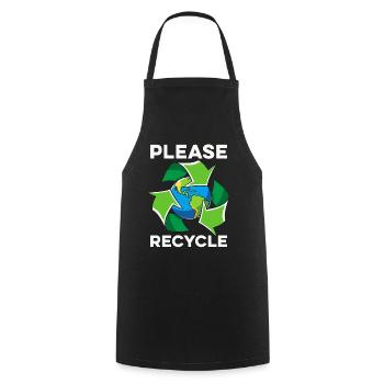 Recycling Please Recycle Reuse Go Green Recycler - Cooking Apron - black - Front - AI Model Male 185 dark (185cm)