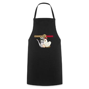 Boîte d’arrosage de poulet vintage Chickenmom - Tablier de cuisine - noir - Devant - AI Model Male 185 dark (185cm)