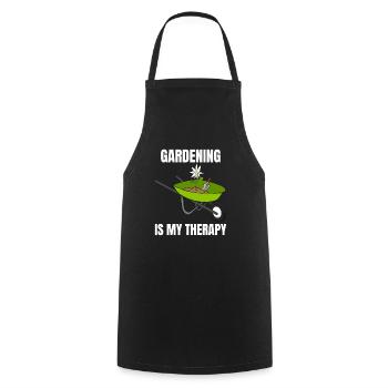 Le jardinage est mon jardinier thérapeutique - Tablier de cuisine - noir - Devant - AI Model Male 185 dark (185cm)