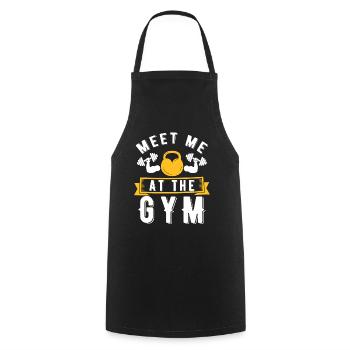 Meet Me At The Gym - Fitness Quote - Cooking Apron - black - Front - AI Model Male 185 dark (185cm)