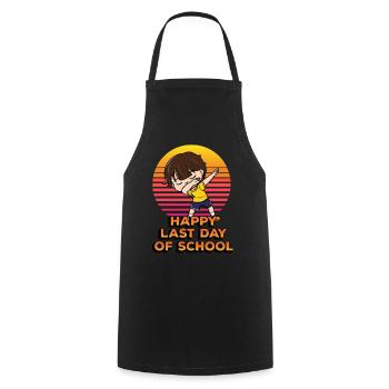 Joyeux dernier jour d’école Drôle de pois - Tablier de cuisine - noir - Devant - AI Model Male 185 dark (185cm)