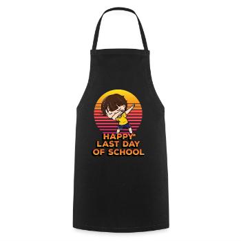 Happy last day of school Funny polka dot - Cooking Apron - black - Front - AI Model Male 185 dark (185cm)