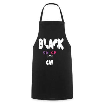 Black White Cat - Cooking Apron - black - Front - AI Model Male 185 dark (185cm)