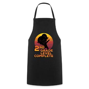 2nd Class Level Full Silhouette Dab End - Cooking Apron - black - Front - AI Model Male 185 dark (185cm)