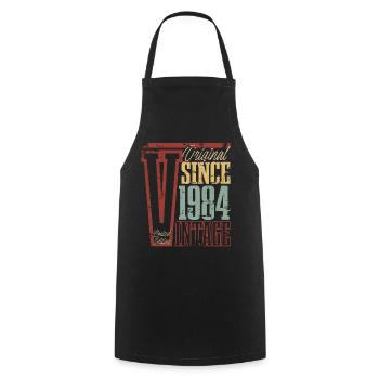 1984 Anniversaire Année de naissance Année de construction Vintage Rétro - Tablier de cuisine - noir - Devant - AI Model Male 185 dark (185cm)
