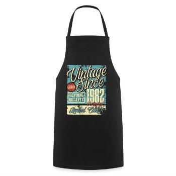 1982 Birthday vintage Retro Legend - Cooking Apron - black - Front - AI Model Male 185 dark (185cm)