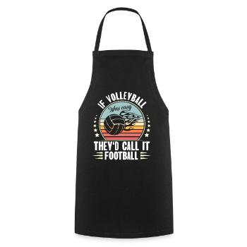 Volleyball - Cooking Apron - black - Front - AI Model Male 185 dark (185cm)