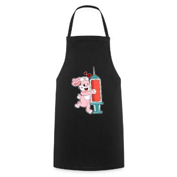 Bunny Nurse Nursing Everyday Life - Cooking Apron - black - Front - AI Model Male 185 dark (185cm)