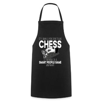 its ok if you don't like chess funny chess player - Cooking Apron - black - Front - AI Model Male 185 dark (185cm)