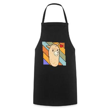 Llama Farmer - Alpaca Llamas Lover - Cooking Apron - black - Front - AI Model Male 185 dark (185cm)
