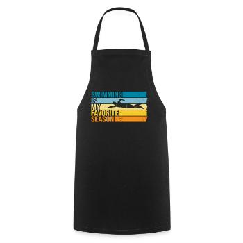 Swimming Is My Favorite Season - Cooking Apron - black - Front - AI Model Male 185 dark (185cm)