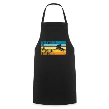 Wrestling Is My Favorite Season - Cooking Apron - black - Front - AI Model Male 185 dark (185cm)