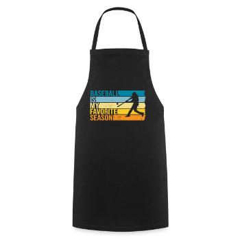 Baseball Is My Favorite Season - Cooking Apron - black - Front - AI Model Male 185 dark (185cm)