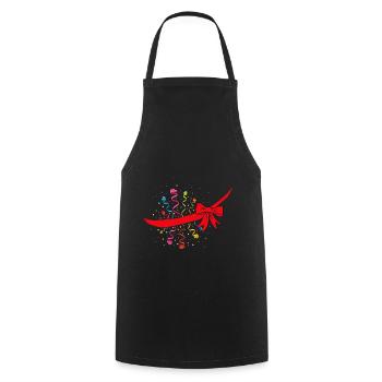 Karneval Konfetti Fasnacht Kostümersatz Schwangere - Kochschürze - Schwarz - Vorne - AI Model Male 185 dark (185cm)
