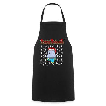 Fröhliche Weihnachten X-Mas Santa Heilig Abend - Kochschürze - Schwarz - Vorne - AI Model Male 185 dark (185cm)