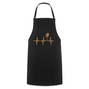 Podcaster Podcast Mic Podcast Heartbeat - Cooking Apron - black - Front - AI Model Male 185 dark (185cm)