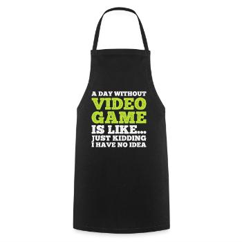 Une journée sans jeux vidéo Drôles de cadeaux de joueur Enfants - Tablier de cuisine - noir - Devant - AI Model Male 185 dark (185cm)