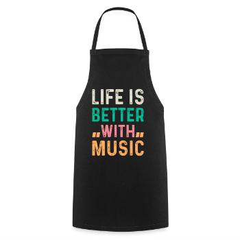 Musician Music Lover - Life Is Better With Music - Kochschürze - Schwarz - Vorne - AI Model Male 185 dark (185cm)