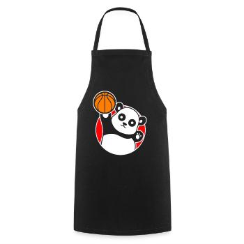 Basketball Spieler Panda Basketballer - Kochschürze - Schwarz - Vorne - AI Model Male 185 dark (185cm)