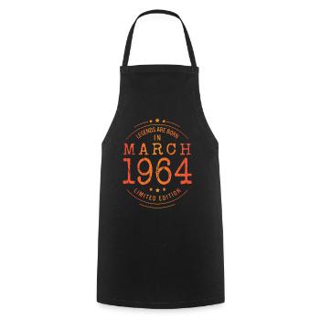 Geburtstag März 1964 Limited Edition Vintage - Kochschürze - Schwarz - Vorne - AI Model Male 185 dark (185cm)