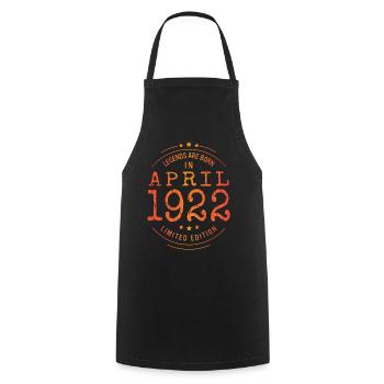 Birthday April 1922 Limited Edition Vintage - Cooking Apron - black - Front - AI Model Male 185 dark (185cm)