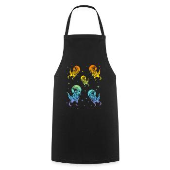 Space Dinosaur Astronauts Dino Space Travel Dino A - Cooking Apron - black - Front - AI Model Male 185 dark (185cm)