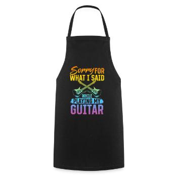 Désolé pour ce que j’ai dit en jouant de la guitare - Ba - Tablier de cuisine - noir - Devant - AI Model Male 185 dark (185cm)