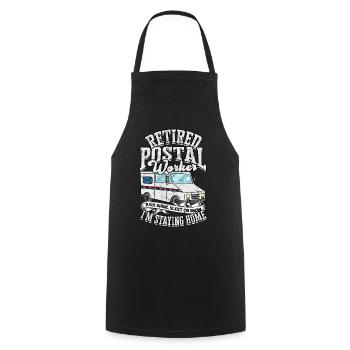 Postman Postman Post Office Gift Letter Parcel Delivery - Cooking Apron - black - Front - AI Model Male 185 dark (185cm)