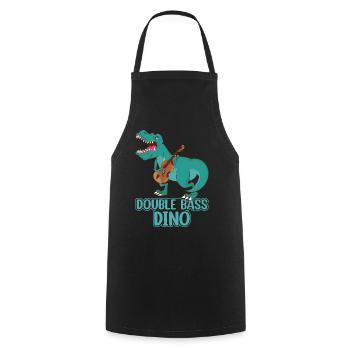 Contrabass Dinosaur Double Bassist - Double Bass D - Kochschürze - Schwarz - Vorne - AI Model Male 185 dark (185cm)