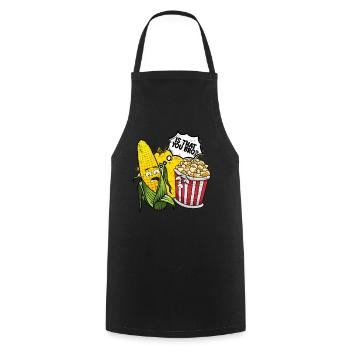 popcorn kino geschenk geschenkidee film mais filma - Kochschürze - Schwarz - Vorne - AI Model Male 185 dark (185cm)