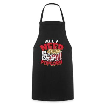 Popcorn Cinema Gift Gift Idea Film Mais Filma - Tablier de cuisine - noir - Devant - AI Model Male 185 dark (185cm)