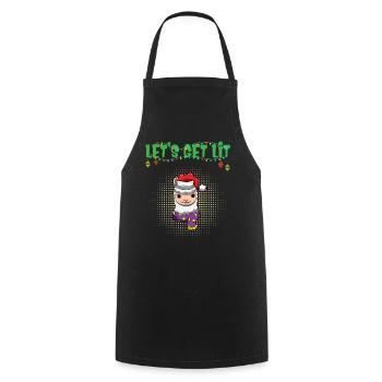 Let's Get Lit Advent Season Christmas Party X-Mas - Cooking Apron - black - Front - AI Model Male 185 dark (185cm)