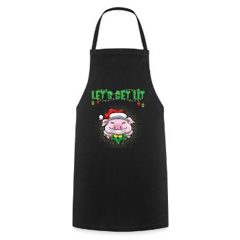 Let's Get Lit Advent Season Christmas Party X-Mas - Cooking Apron - black - Front - AI Model Male 185 dark (185cm)