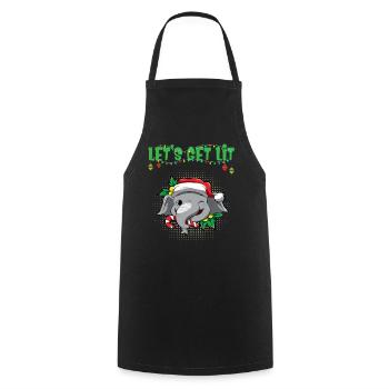 Let's Get Lit Advent Season Christmas Party X-Mas - Cooking Apron - black - Front - AI Model Male 185 dark (185cm)