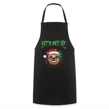 Let's Get Lit Advent Season Christmas Party X-Mas - Cooking Apron - black - Front - AI Model Male 185 dark (185cm)
