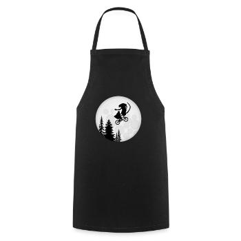 Alien dans le panier vélo Funny Moon Silhouette - Tablier de cuisine - noir - Devant - AI Model Male 185 dark (185cm)