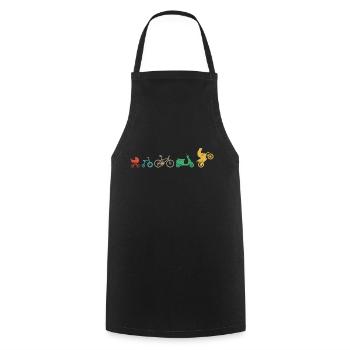 Motorbike Motorcycle Enduro Motocross Biker Girl - Cooking Apron - black - Front - AI Model Male 185 dark (185cm)
