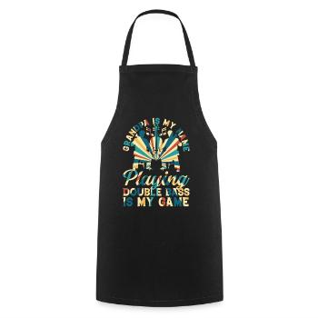 Playing Double Bass Is My Game - Double Bassist Gr - Cooking Apron - black - Front - AI Model Male 185 dark (185cm)