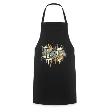Volleyball - Cooking Apron - black - Front - AI Model Male 185 dark (185cm)